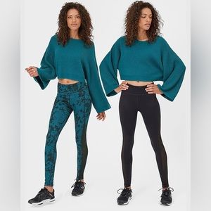 Sweaty Betty Reversible Chandrasana Leggings in Teal, size Large